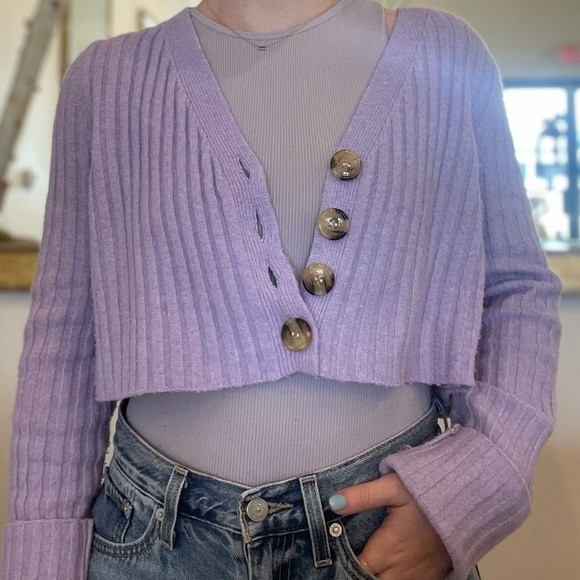 Urban Outfitters Lavender Button-up Sweater - Picture 2 of 2
